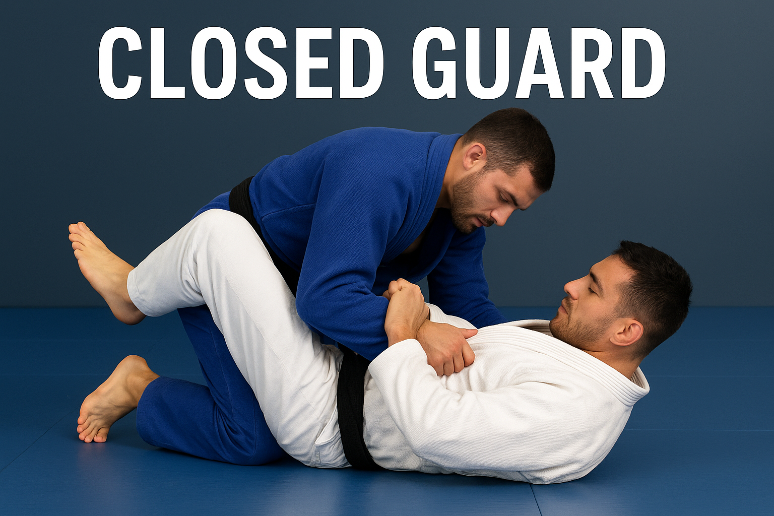 Two jiu jitsu players in closed guard